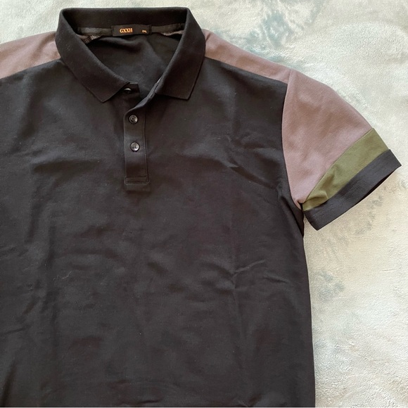 NEW GXXH Stylish Black Polo Shirt Short Sleeve - Picture 2 of 8